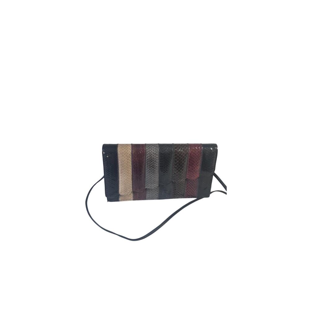 Vintage Bags by Supreme Black Snakeskin Leather Clutch